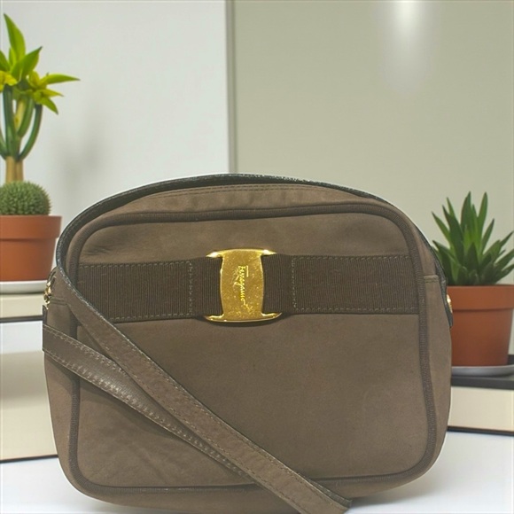 Salvatore Ferragamo Handbags - Salvatore Ferragamo Vara Bow Suede Crossbody Bag